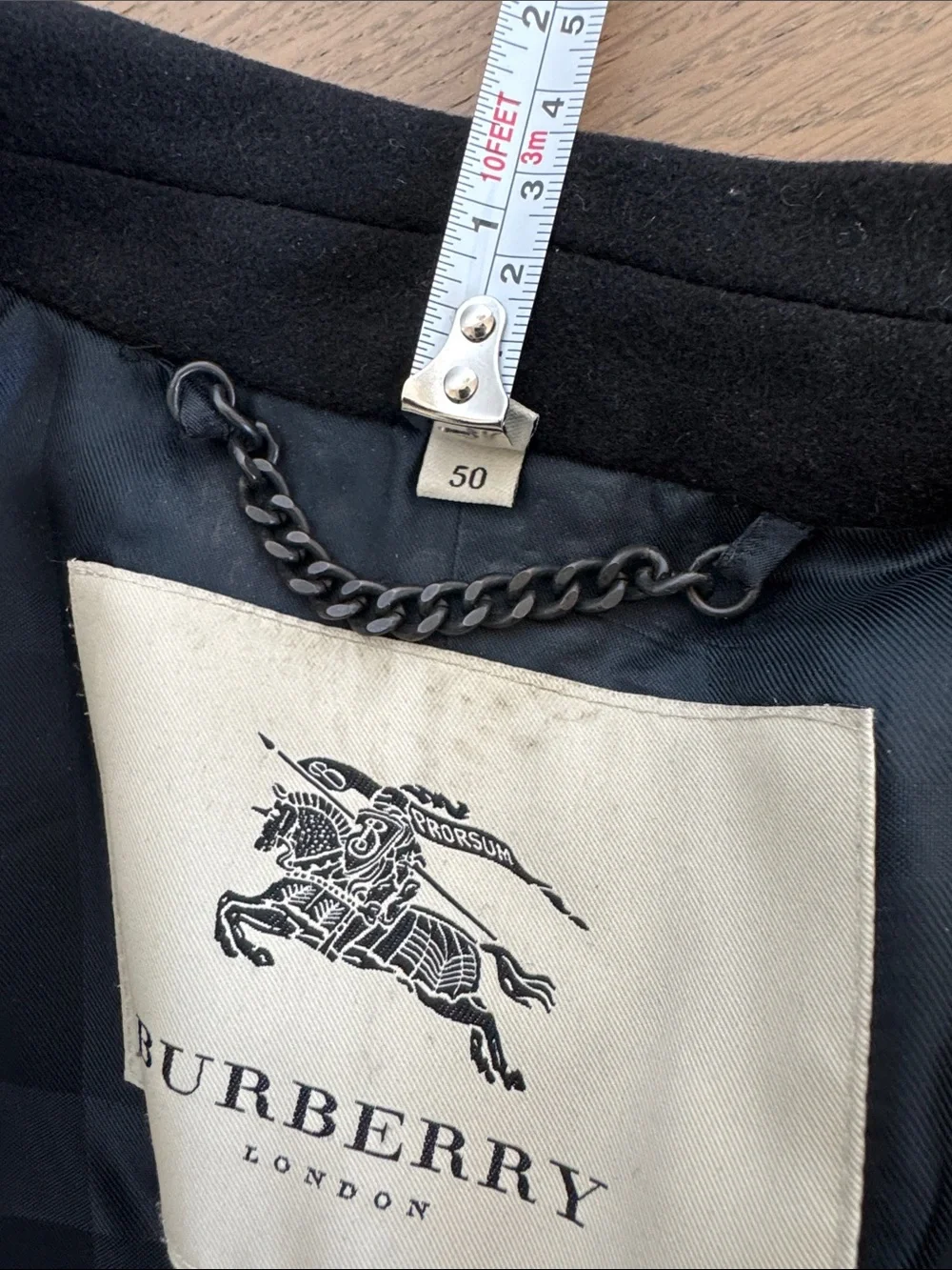 Burberry Men’s Black Wool Cashmere Overcoat (EU50/US40)